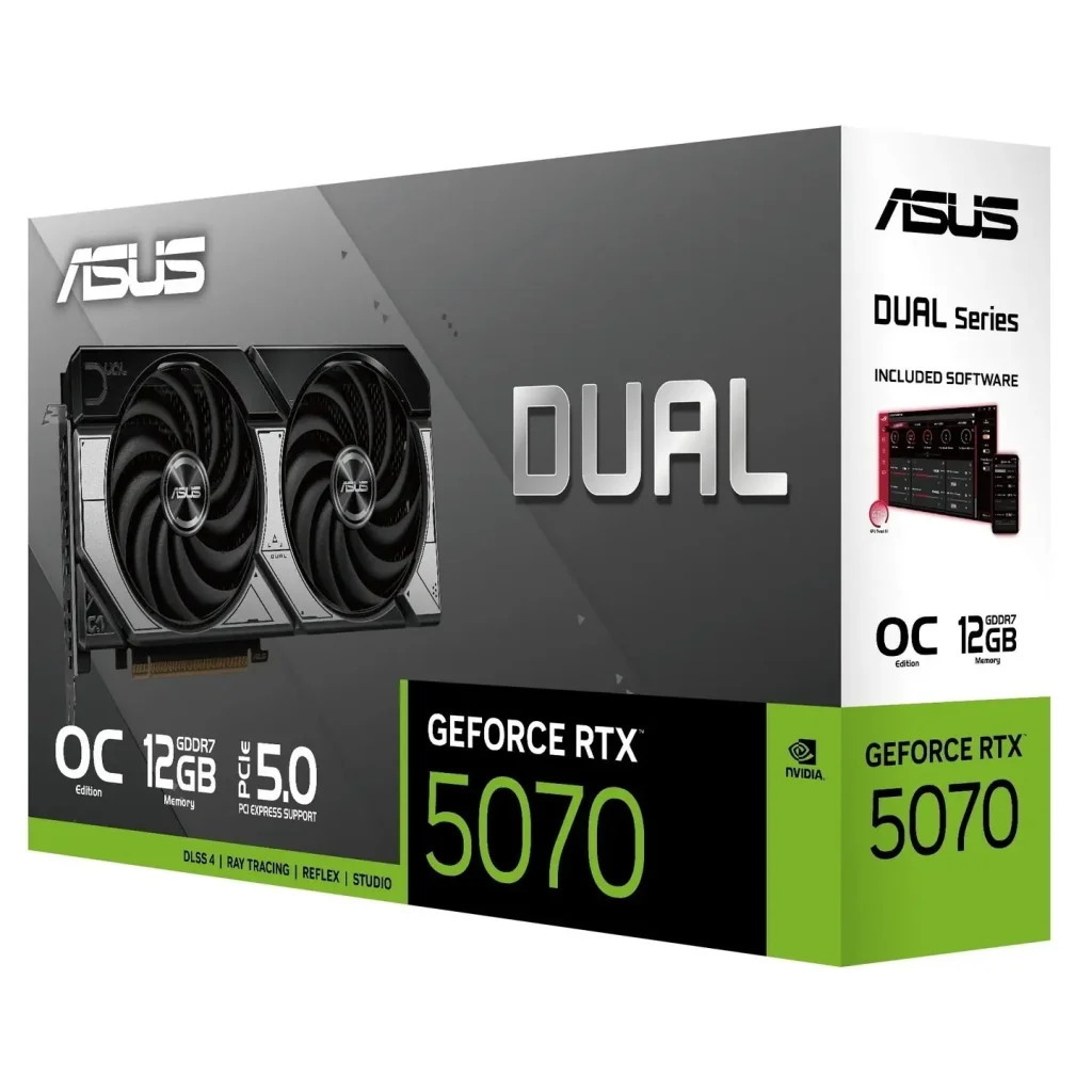 Відеокарта GF RTX 5070 12GB GDDR7 Dual OC Asus (DUAL-RTX5070-O12G) UA