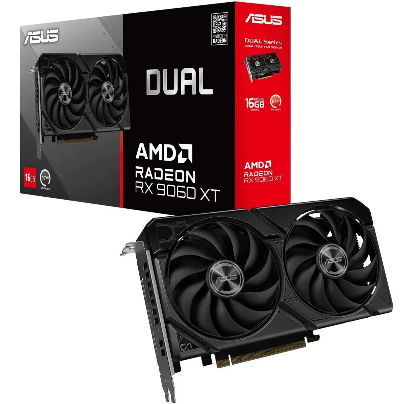 Відеокарта AMD Radeon RX 9060 XT 16GB GDDR6 Dual Asus (DUAL-RX9060XT-16G) UA