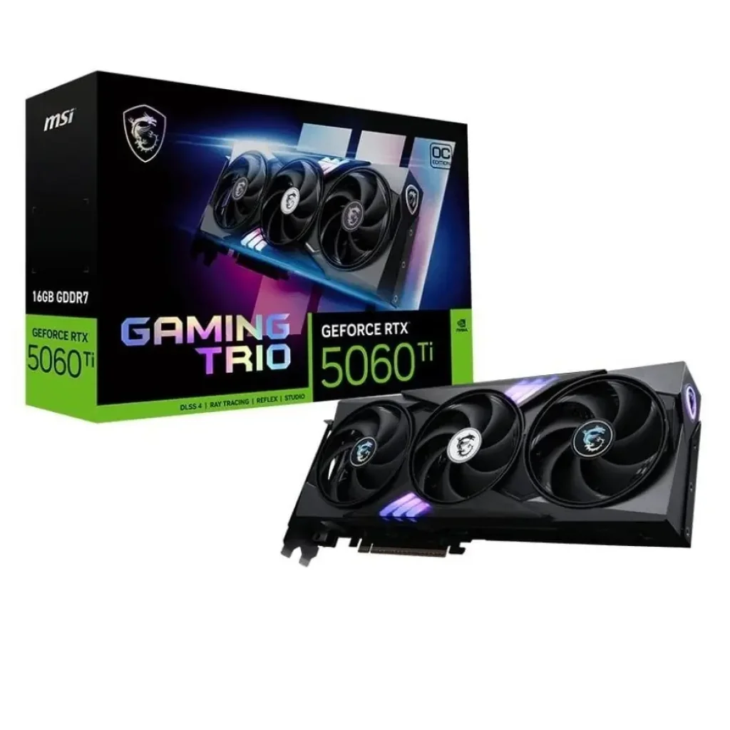 Відеокарта GF RTX 5060 Ti 16GB GDDR7 Gaming Trio OC MSI (GeForce RTX 5060 Ti 16G GAMING TRIO OC) UA