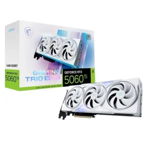 Видеокарта GF RTX 5060 Ti 16GB GDDR7 Gaming Trio OC White MSI (GeForce RTX 5060 Ti 16G GAMING TRIO OC WHITE) UA