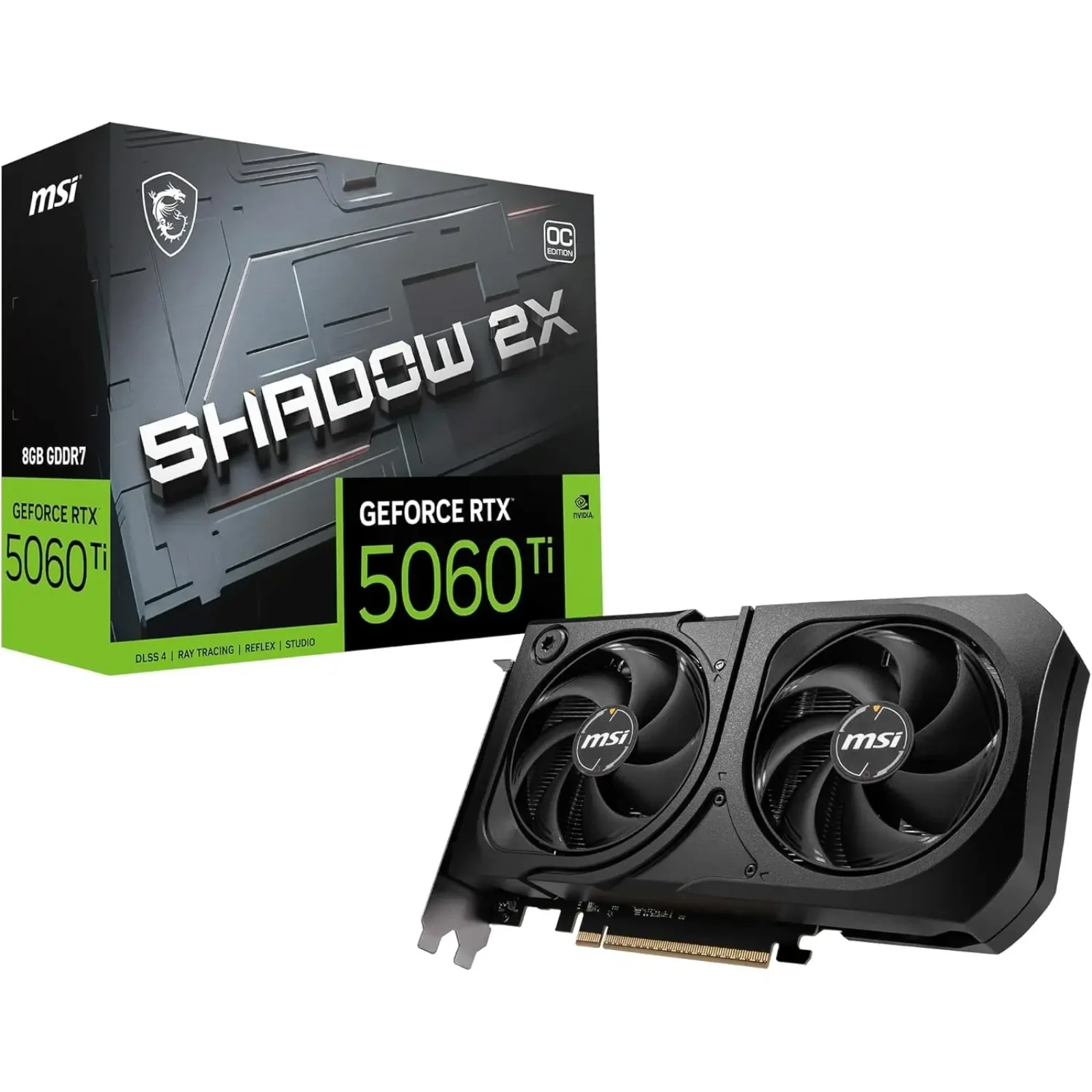Видеокарта GF RTX 5060 Ti 8GB GDDR7 Shadow 2X Plus MSI (GeForce RTX 5060 Ti 8G SHADOW 2X PLUS) UA