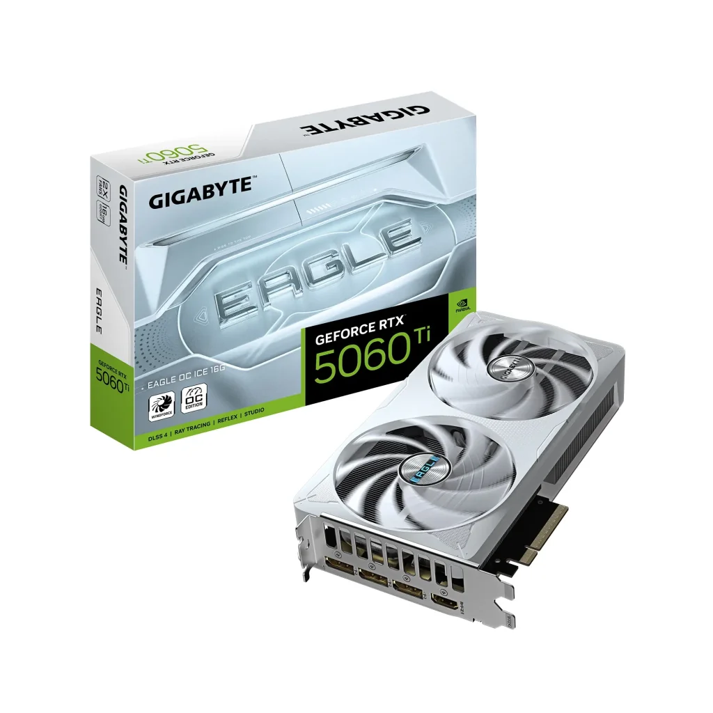 Видеокарта GF RTX 5060 Ti 16GB GDDR7 Eagle OC Ice Gigabyte (GV-N506TEAGLEOC ICE-16GD) UA