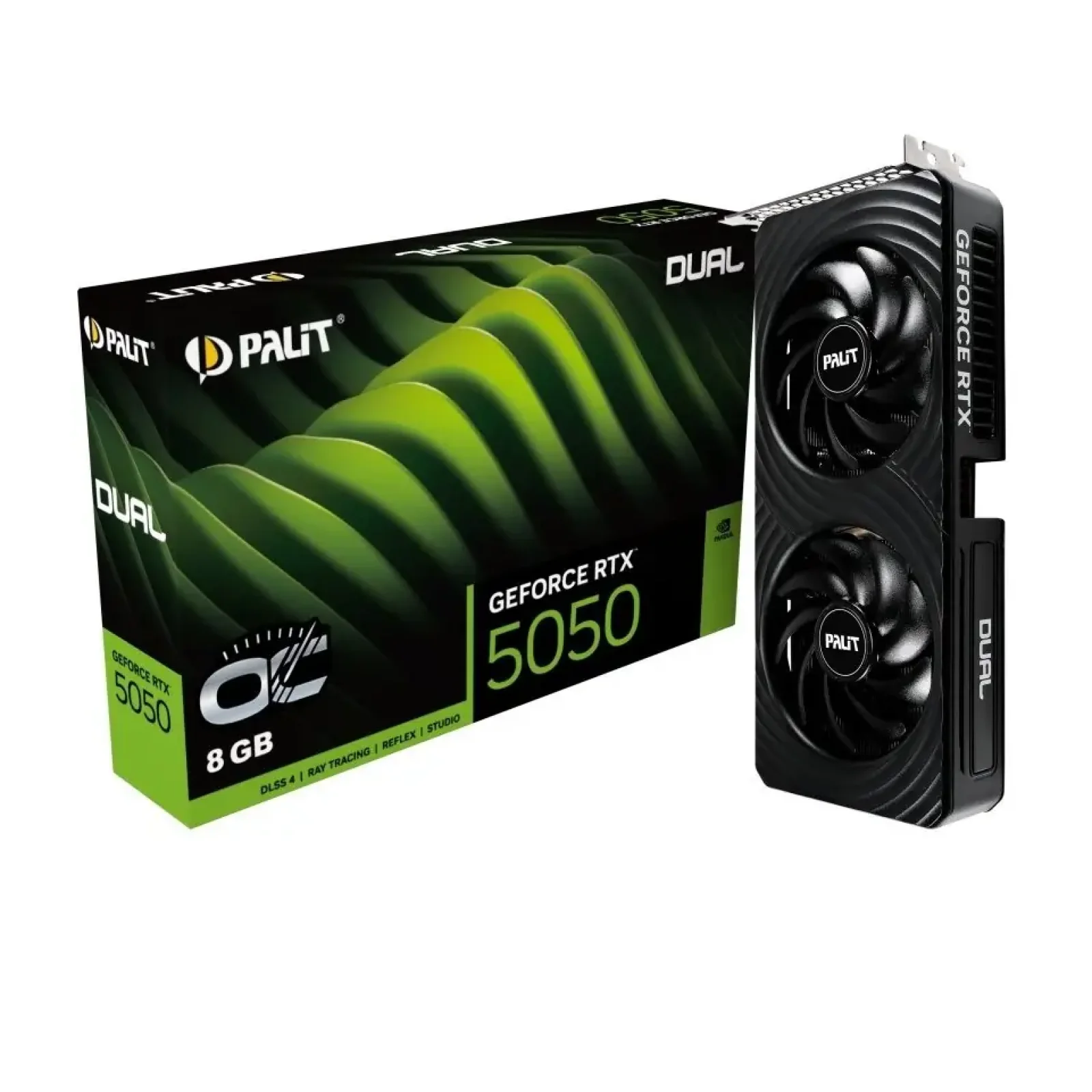 Видеокарта GF RTX 5050 8GB GDDR6 Dual OC Palit (NE65050S19P1-GB2070D) UA