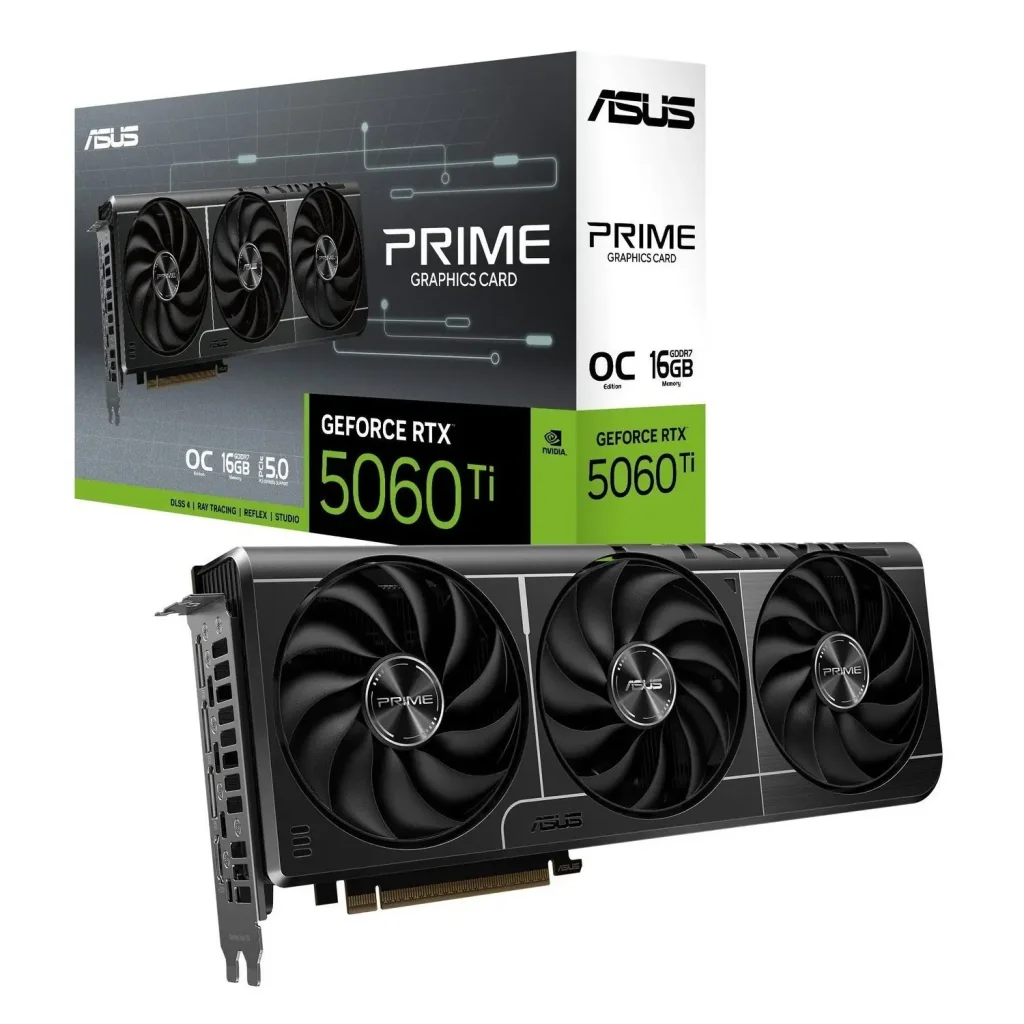 Видеокарта GF RTX 5060 Ti 16GB GDDR7 Prime OC Asus (PRIME-RTX5060TI-O16G) UA