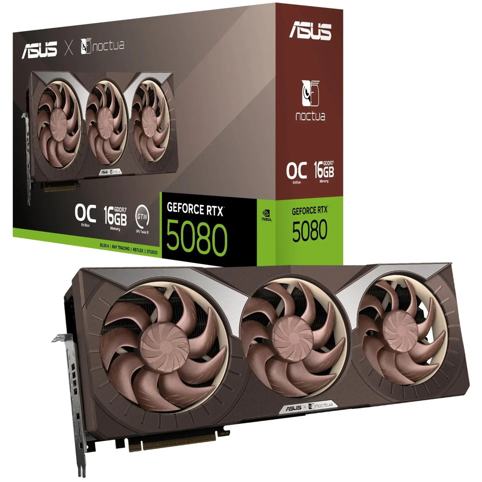 Відеокарта GF RTX 5080 16GB GDDR7 Noctua OC Asus (RTX5080-O16G-NOCTUA) UA