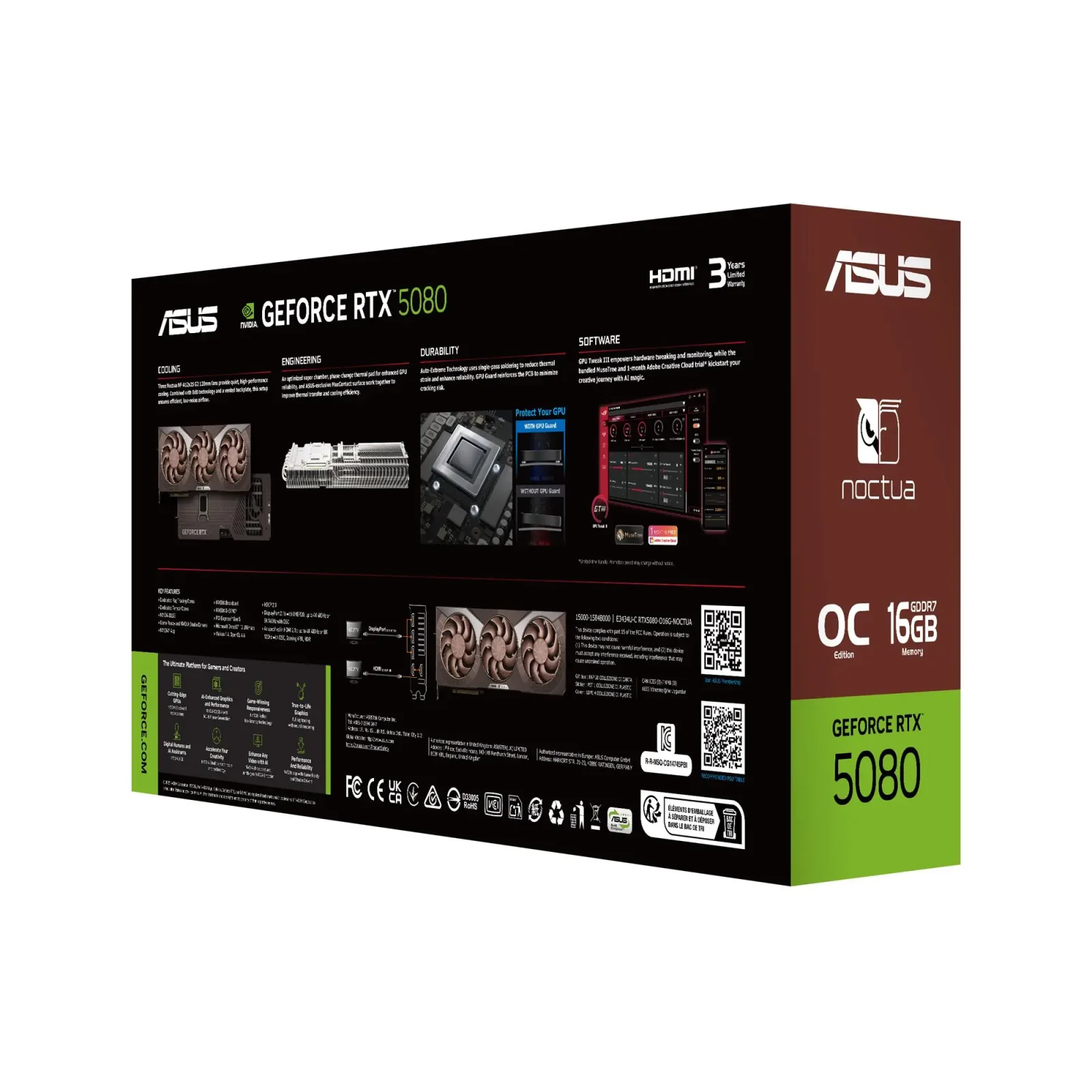 Відеокарта GF RTX 5080 16GB GDDR7 Noctua OC Asus (RTX5080-O16G-NOCTUA) UA