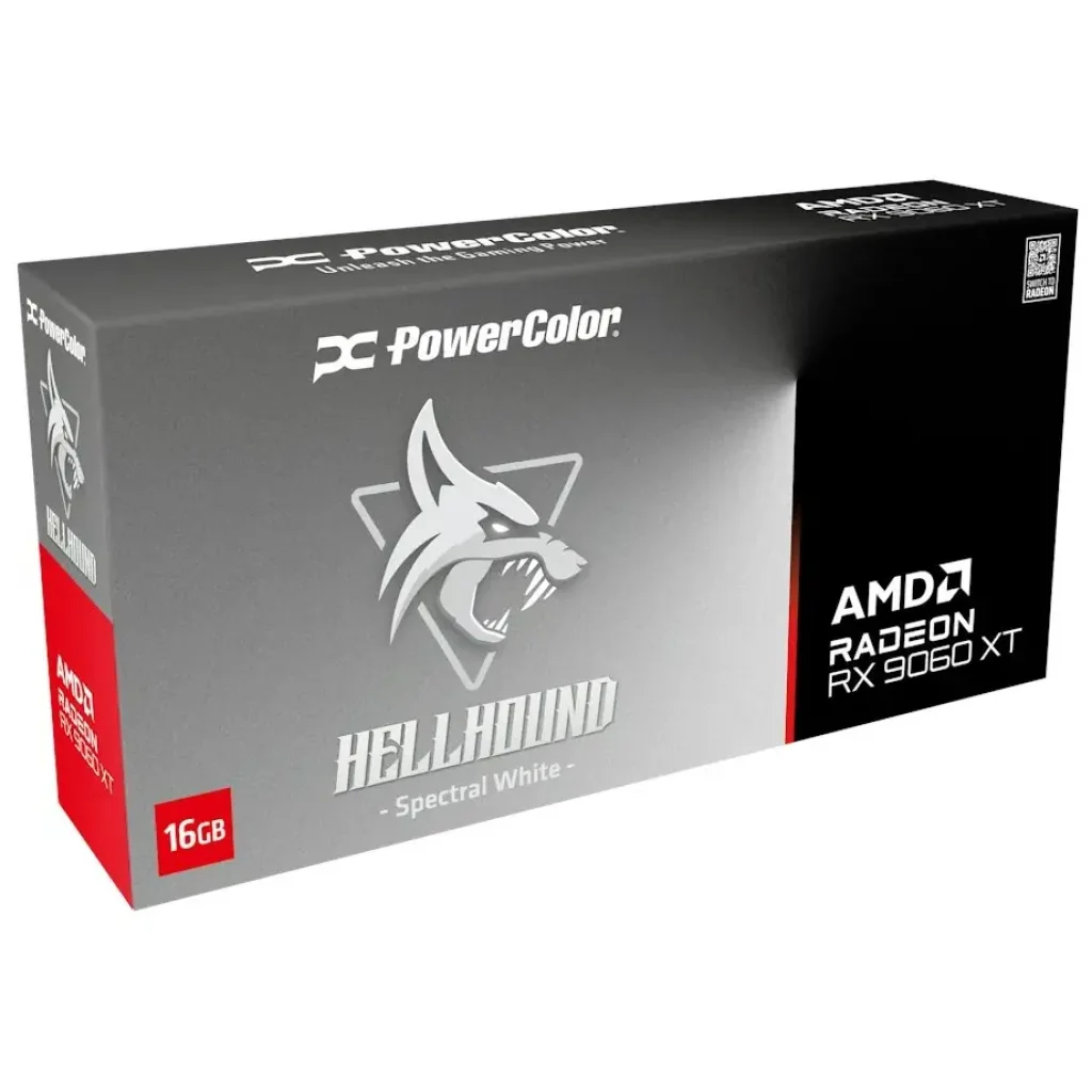 Видеокарта AMD Radeon RX 9060 XT 16GB GDDR6 Hellhound Spectral White PowerColor (RX9060XT 16G-L/OC/WHITE) UA