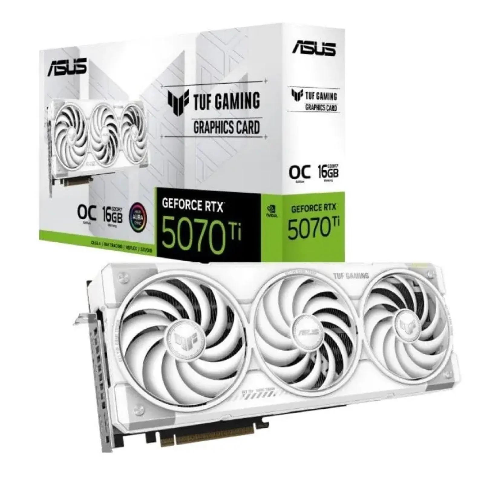 Відеокарта GF RTX 5070 Ti 16GB GDDR7 TUF Gaming OC White Asus (TUF-RTX5070TI-O16G-WHITE-GAMING) UA