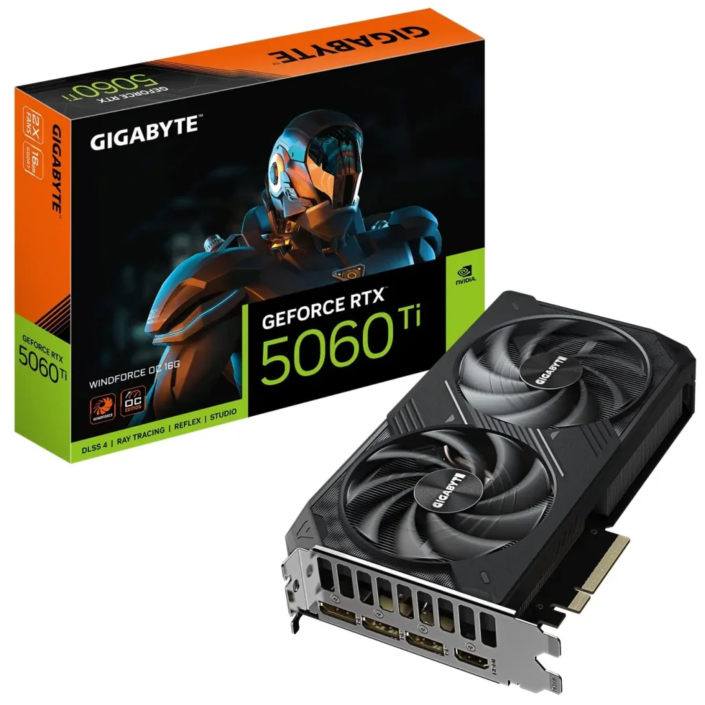 Відеокарта GF RTX 5060 Ti 16GB GDDR7 Windforce OC Gigabyte (GV-N506TWF2OC-16GD) UA