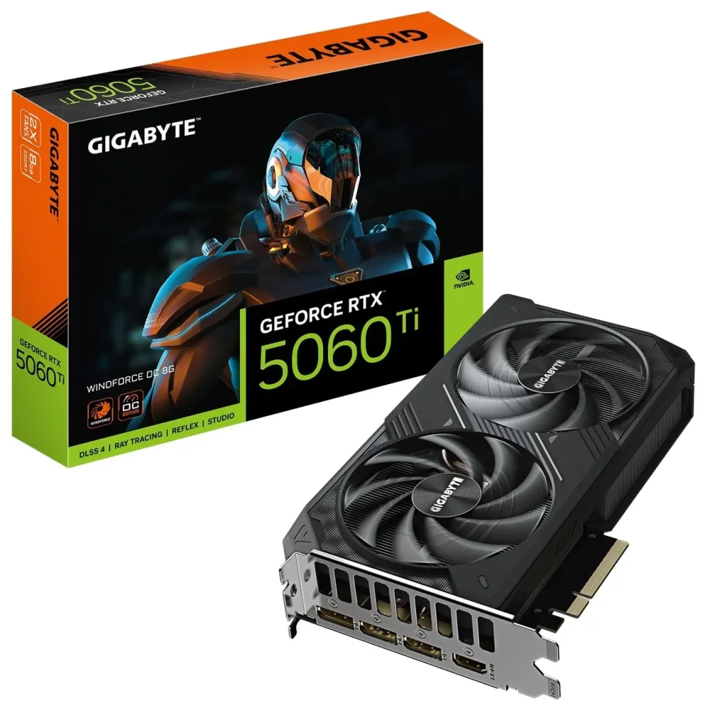 Відеокарта GF RTX 5060 Ti 8GB GDDR7 Windforce OC Gigabyte (GV-N506TWF2OC-8GD) UA