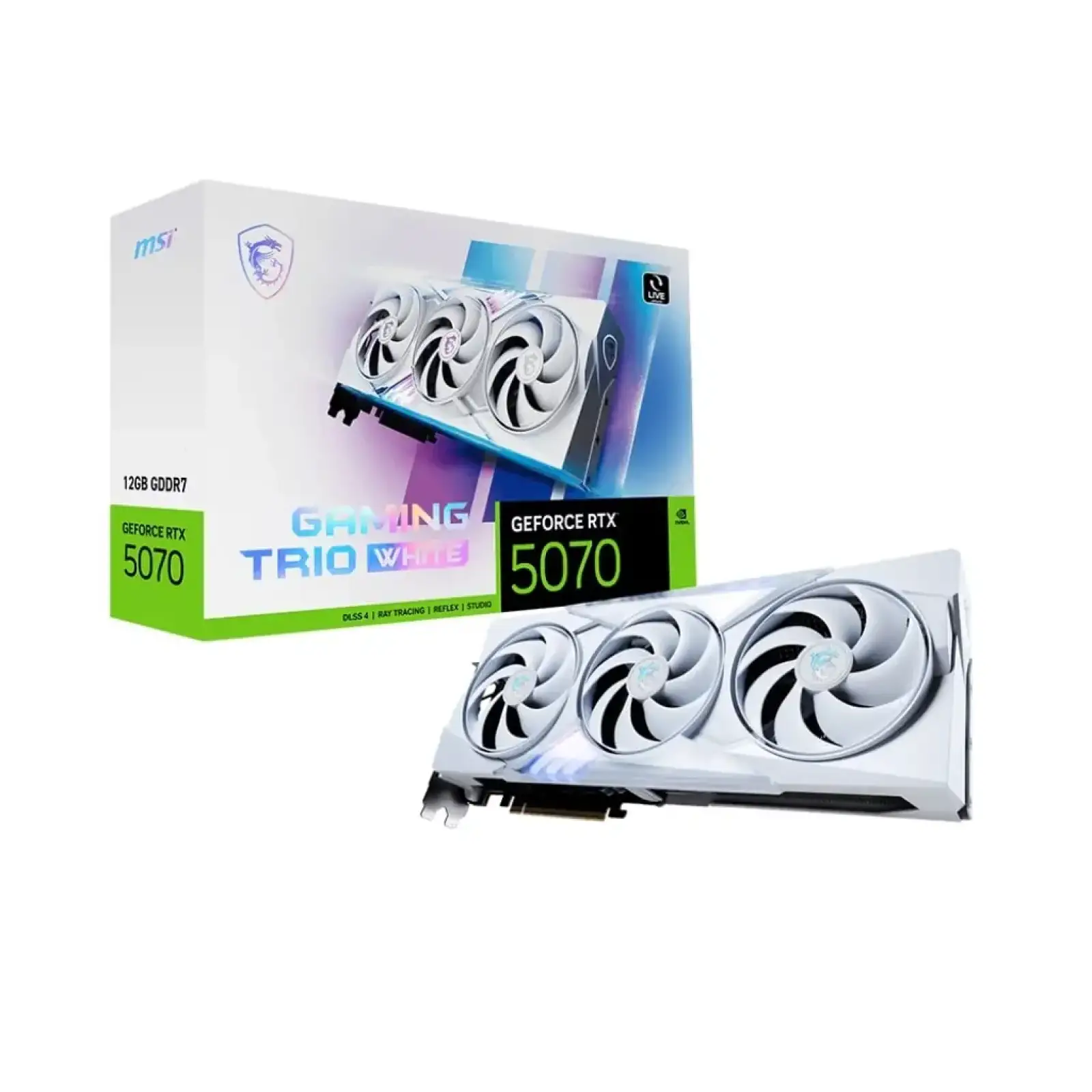 Відеокарта MSI GF RTX 5070 12GB GDDR7 Gaming Trio White (GeForce RTX 5070 12G GAMING TRIO WHITE) UA