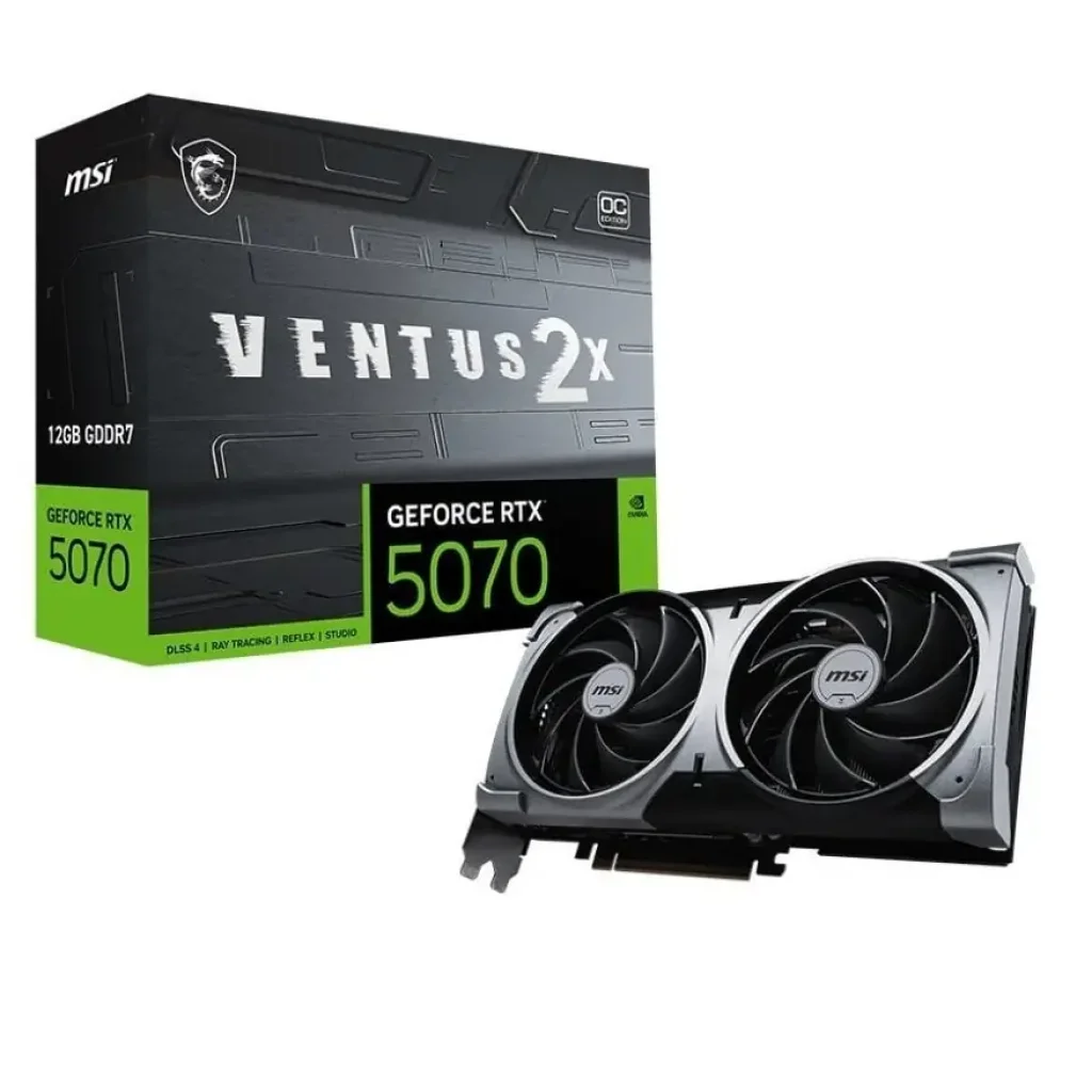 Видеокарта GF RTX 5070 12GB GDDR7 Ventus 2X OC MSI (GeForce RTX 5070 12G VENTUS 2X OC) UA