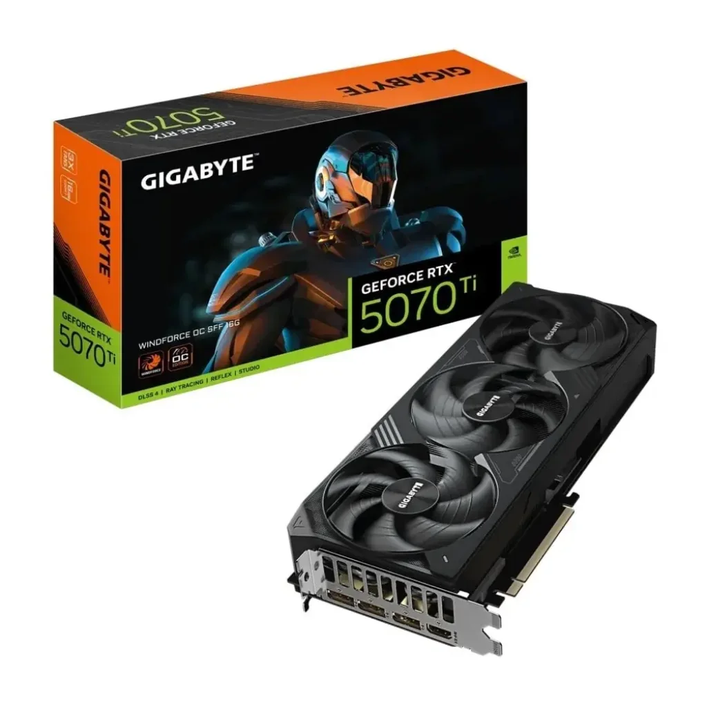 Відеокарта GF RTX 5070 Ti 16GB GDDR7 Windforce OC Gigabyte (GV-N507TWF3OC-16GD) UA