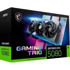 Відеокарта GF RTX 5080 16GB GDDR7 Gaming Trio OC MSI (GeForce RTX 5080 16G GAMING TRIO OC) UA