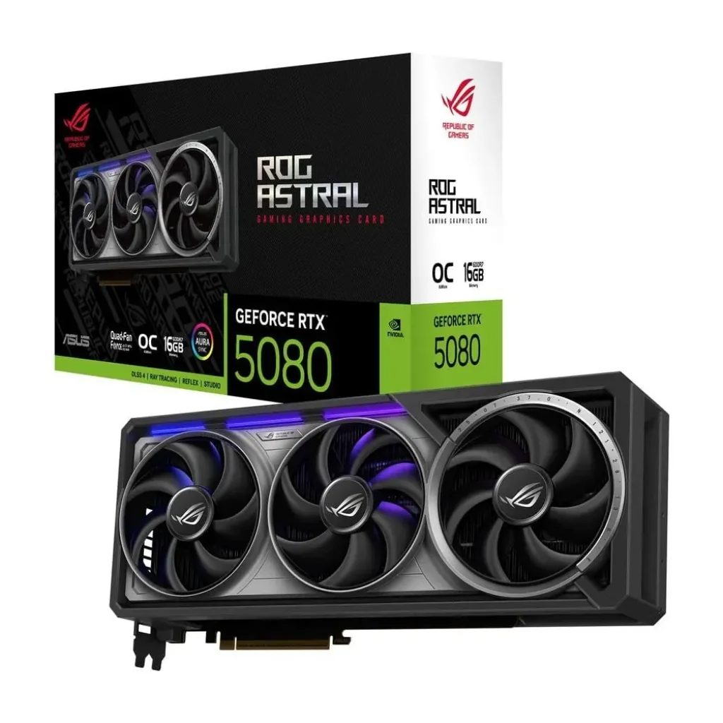 Видеокарта GF RTX 5080 16GB GDDR7 ROG Astral Gaming OC Asus (ROG-ASTRAL-RTX5080-O16G-GAMING) UA