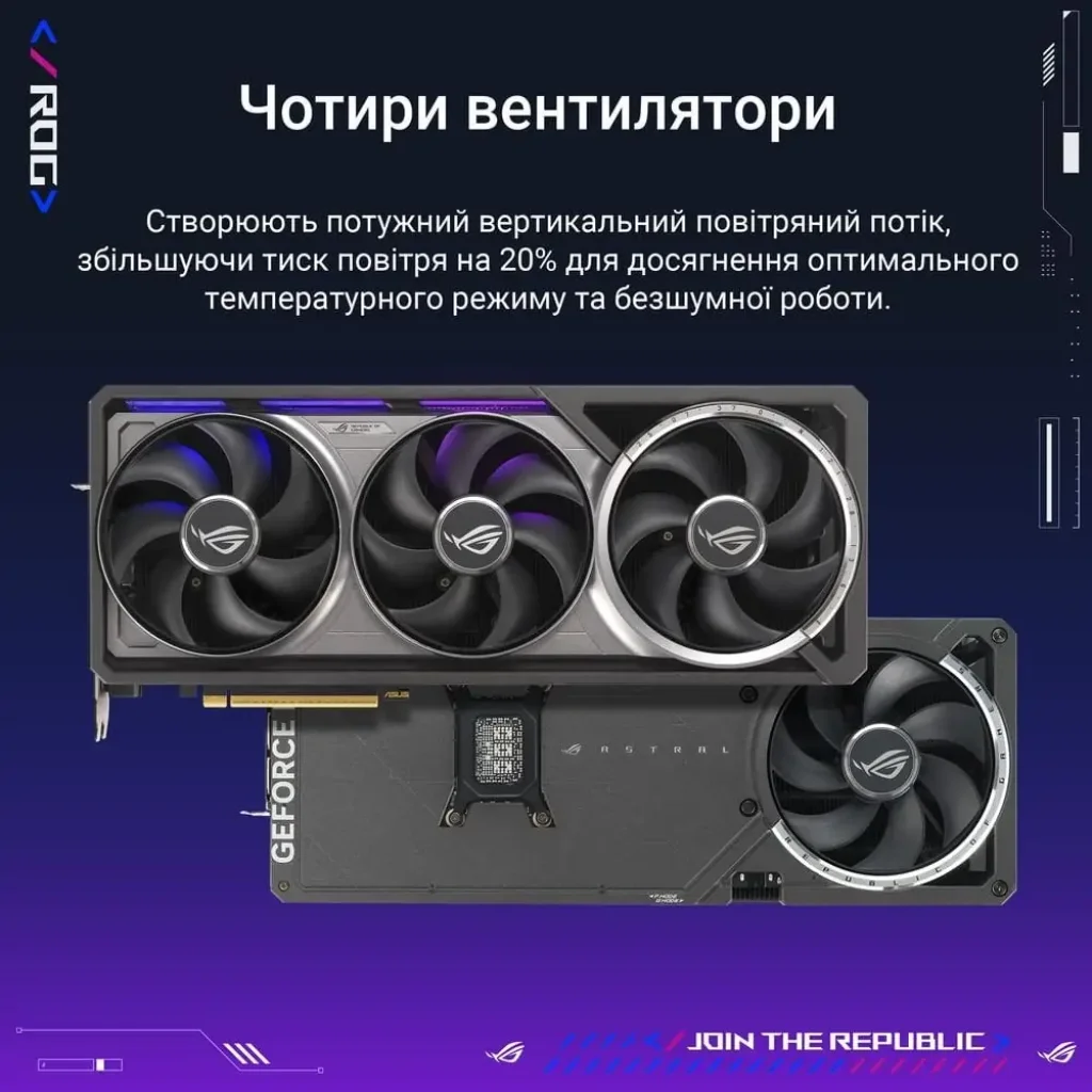 Видеокарта GF RTX 5080 16GB GDDR7 ROG Astral Gaming OC Asus (ROG-ASTRAL-RTX5080-O16G-GAMING) UA