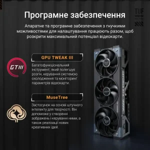 Видеокарта GF RTX 5080 16GB GDDR7 TUF Gaming OC Asus (TUF-RTX5080-O16G-GAMING) UA