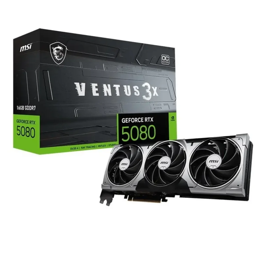 Видеокарта GF RTX 5080 16GB GDDR7 Ventus 3X OC MSI (GeForce RTX 5080 16G VENTUS 3X OC) UA