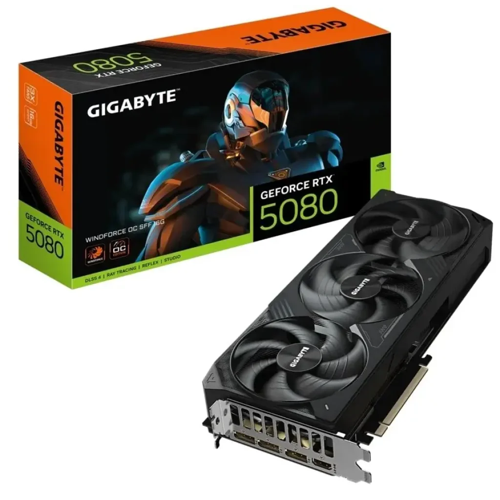 Відеокарта GIGABYTE GeForce RTX 5080 WINDFORCE OC SFF 16G (GV-N5080WF3OC-16GD) UA