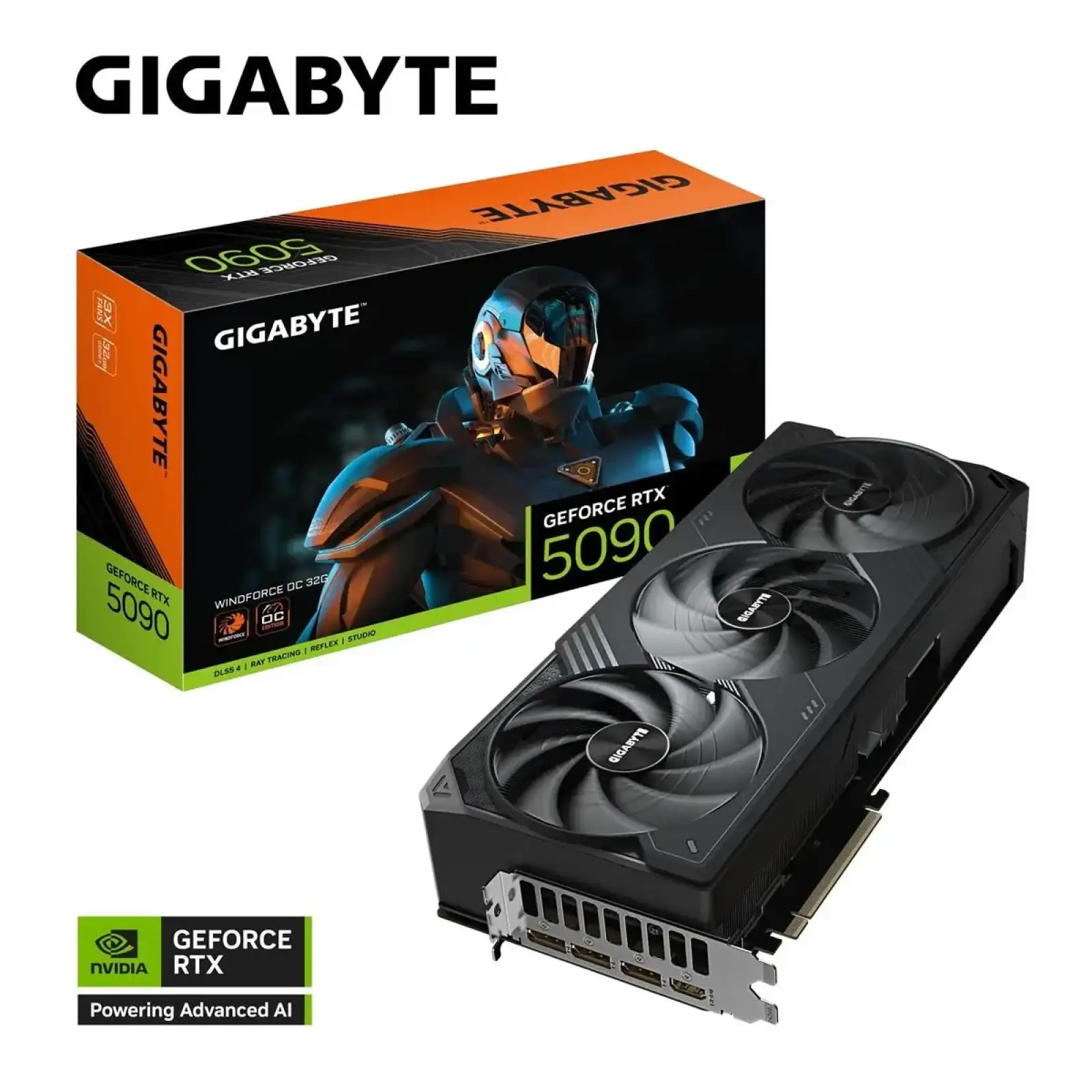 Видеокарта GF RTX 5090 32GB GDDR7 WindForce OC Gigabyte (GV-N5090WF3OC-32GD) UA