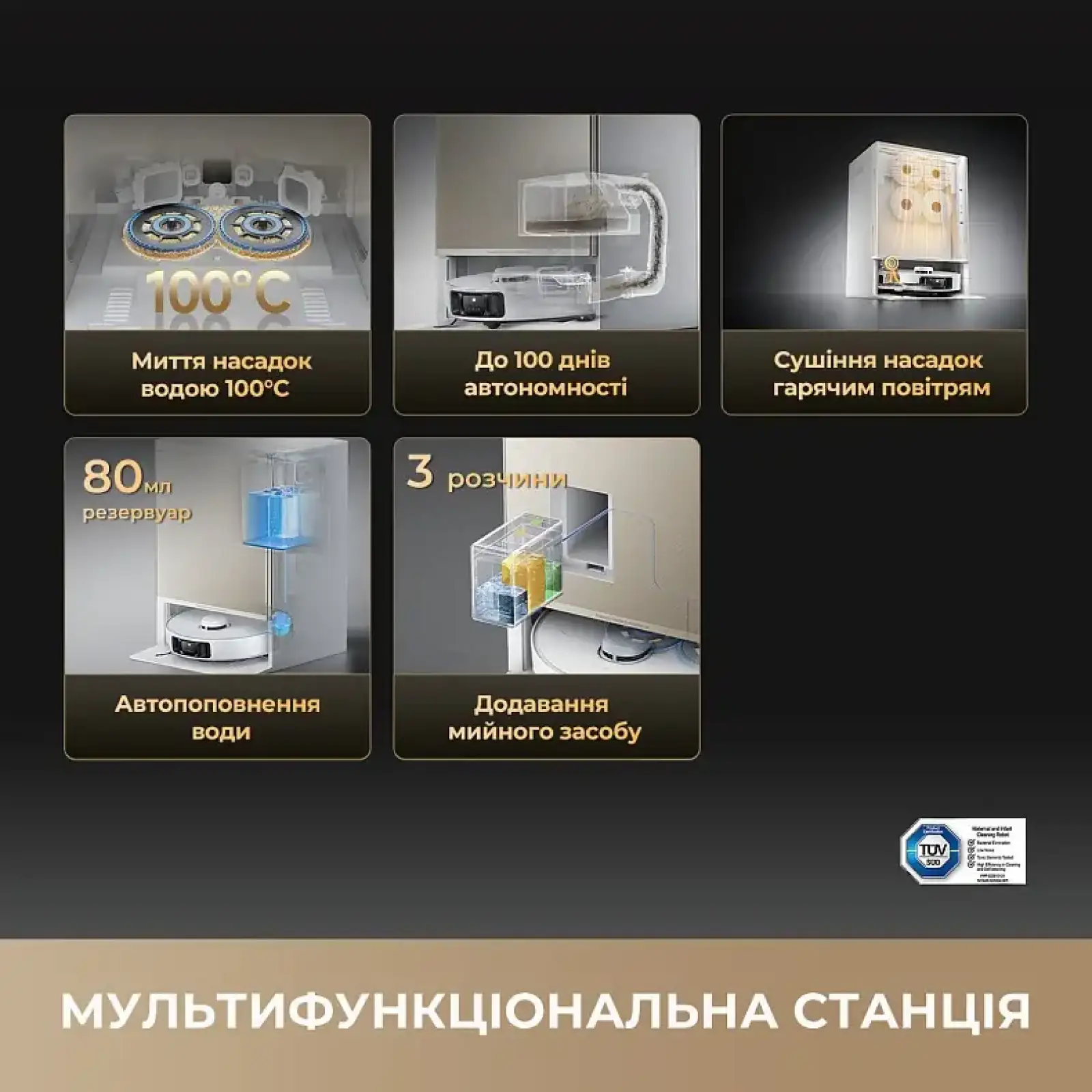 Робот-пилосос Dreame Bot Matrix 10 Pro White (RLM61HE-Wh) UA