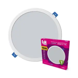 Світильник стельовий світлодіодний вбудований круглий ELM 15W 4000К Disk-V IP20 26-0086 UA