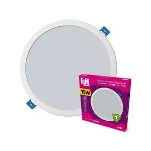 Світильник стельовий світлодіодний вбудований круглий ELM 15W 6500К Disk-V IP20 26-0060 UA