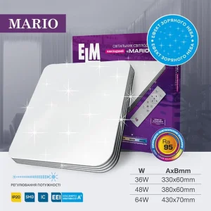 Светильник потолочный с пультом ДУ ELM Mario 64W 3000-6500К IP20 26-0110 UA