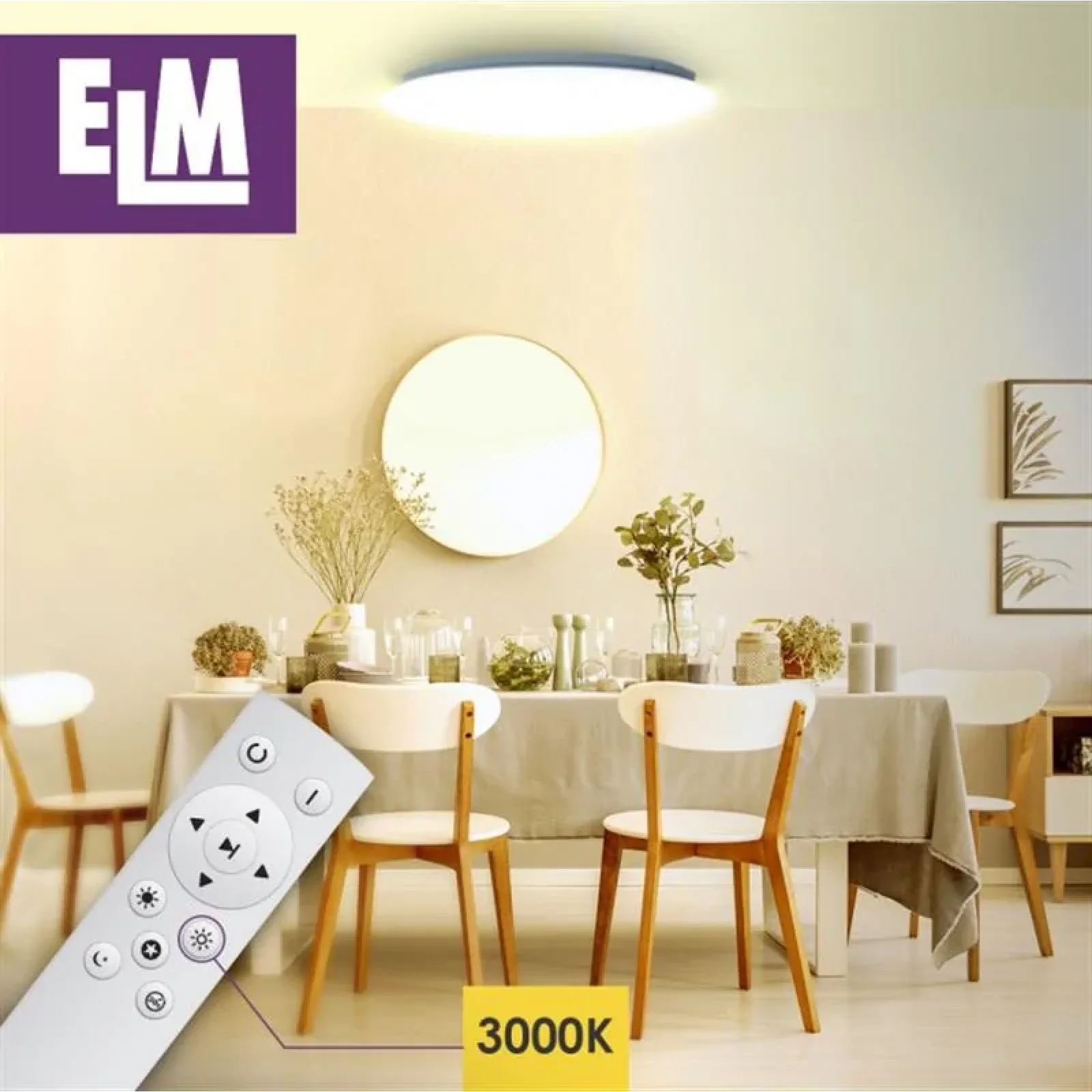 Світильник стельовий з пультом ДК ELM Sirius 48W 3000-6500К IP20 26-0075 UA