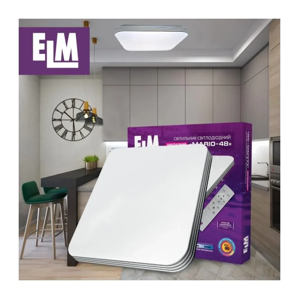 Світильник стельовий з пультом ДК ELM Mario 36W 3000-6500К IP20 (26-0107) UA