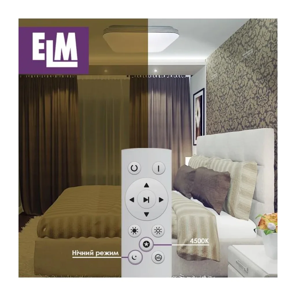 Світильник стельовий з пультом ДК ELM Mario 36W 3000-6500К IP20 (26-0107) UA
