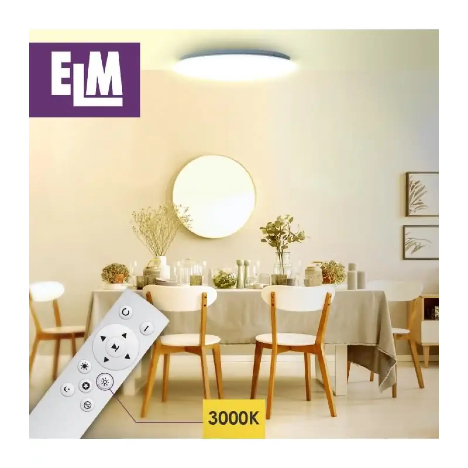 Світильник стельовий з пультом ДУ ELM Sirius 36W 3000-6500К IP20 (26-0074) UA
