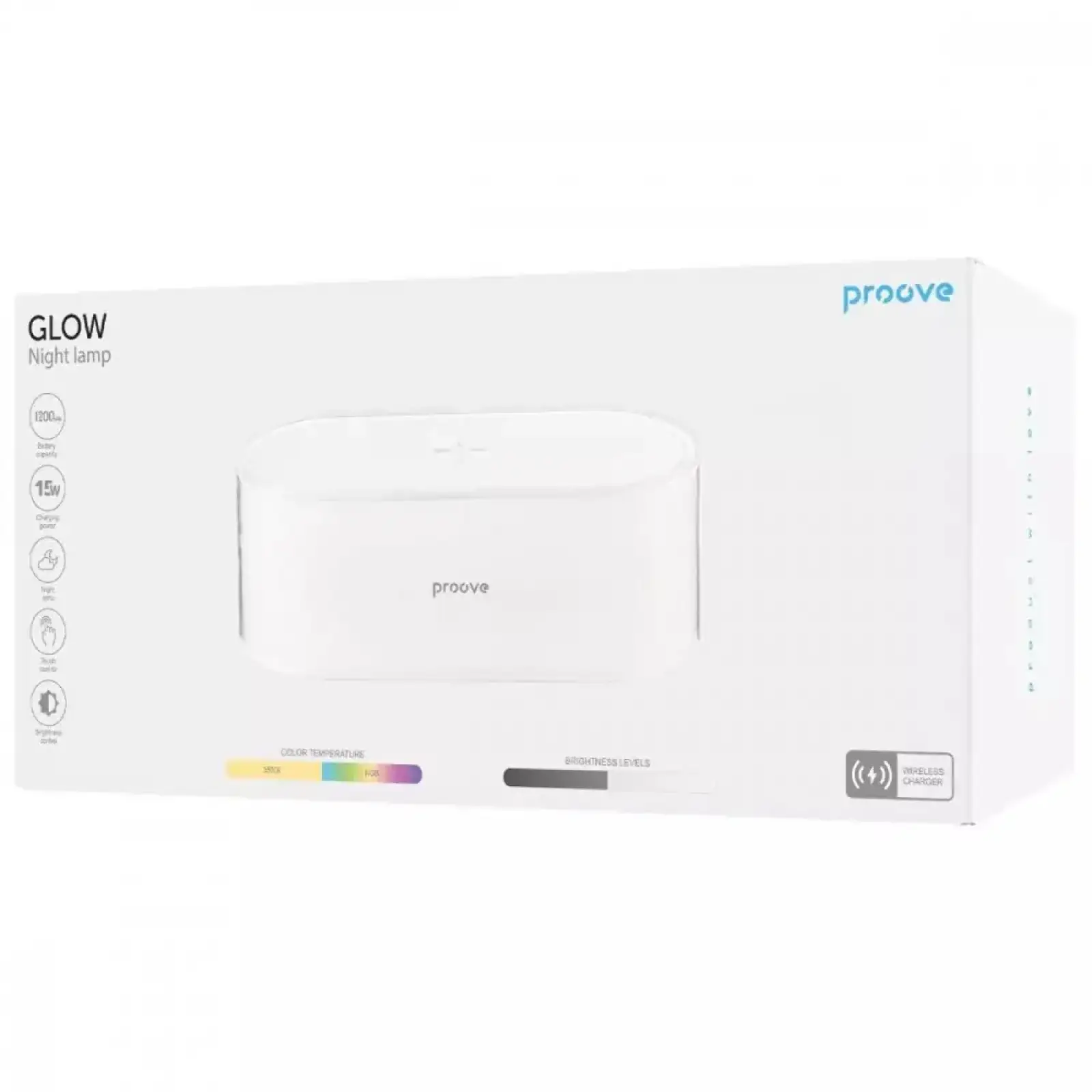 Ночник с беспроводной зарядкой Proove Glow White (PLPG00102002) UA