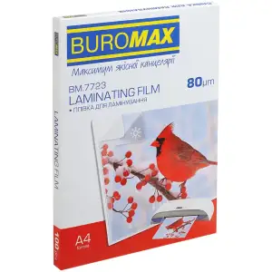 Пленка для ламинирования Buromax (BM.7723), глянцевая, А4, 80мк, 100 шт UA