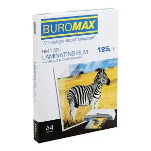 Пленка для ламинирования Buromax (BM.7725) глянцевая, А4, 125мк, 100 шт UA