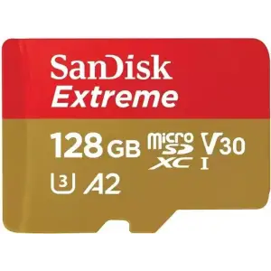 Карта пам`ятi MicroSDXC 128GB C10 UHS-I SanDisk Extreme V30 U3 R190/W90MB/s + SD (SDSQXAA-128G-GN6MA) UA