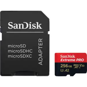 Карта пам`ятi MicroSDXC 256GB UHS-I U3 R200/W140MB/s SanDisk Extreme Pro V30 + SD-адаптер (SDSQXCD-256G-GN6MA) UA