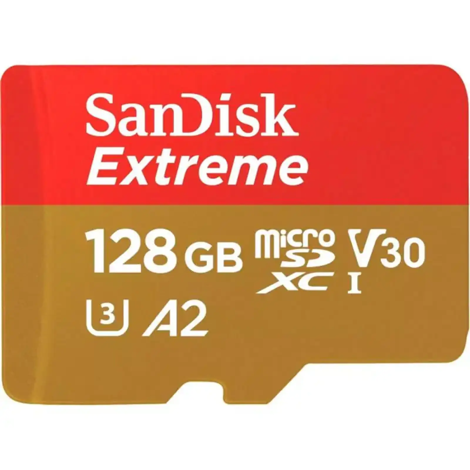 Карта памяти MicroSDXC 128GB UHS-I U3 R190/W90MB/s SanDisk Extreme V30 + SD-адаптер (SDSQXAA-128G-GN6AA) UA