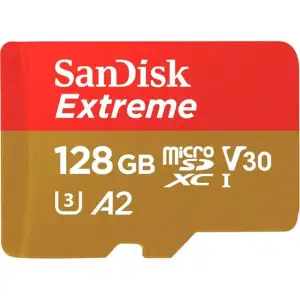 Карта памяти MicroSDXC 128GB UHS-I U3 R190/W90MB/s SanDisk Extreme V30 + SD-адаптер (SDSQXAA-128G-GN6AA) UA
