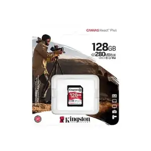Карта пам`яті SDXC 128GB UHS-II/U3 Class 10 Kingston Canvas React Plus V60 SD R280/W100MB/s (SDR2V6/128GB) UA