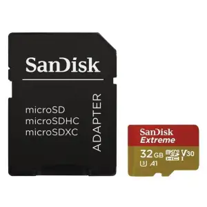 Карта пам`ятi MicroSDHC 32GB UHS-I/U3 Class 10 SanDisk Extreme A1 R100/W60MB/s + SD-adapter (SDSQXAF-032G-GN6MA) UA