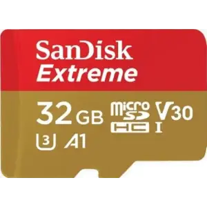Карта памяти MicroSDHC 32GB UHS-I/U3 Class 10 SanDisk Extreme A1 R100/W60MB/s + SD-adapter (SDSQXAF-032G-GN6MA) UA