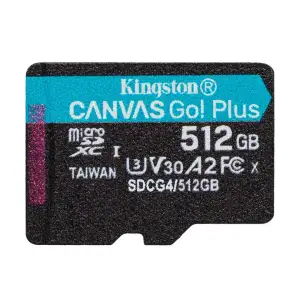 Карта пам`яті MicroSDXC 512GB UHS-I/U3 Class 10 Kingston Canvas Go! Plus R200/W160MB/s (SDCG4/512GBSP) UA