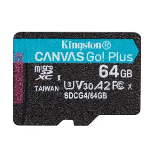 Карта пам`яті MicroSDXC 64GB UHS-I/U3 Class 10 Kingston Canvas Go! Plus R200/W200MB/s (SDCG4/64GBSP) UA