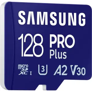 Карта пам`яті MicroSDXC 128GB UHS-I/U3 Class 10 Samsung Pro Plus + SD-адаптер (MB-MD128SA/EU) UA