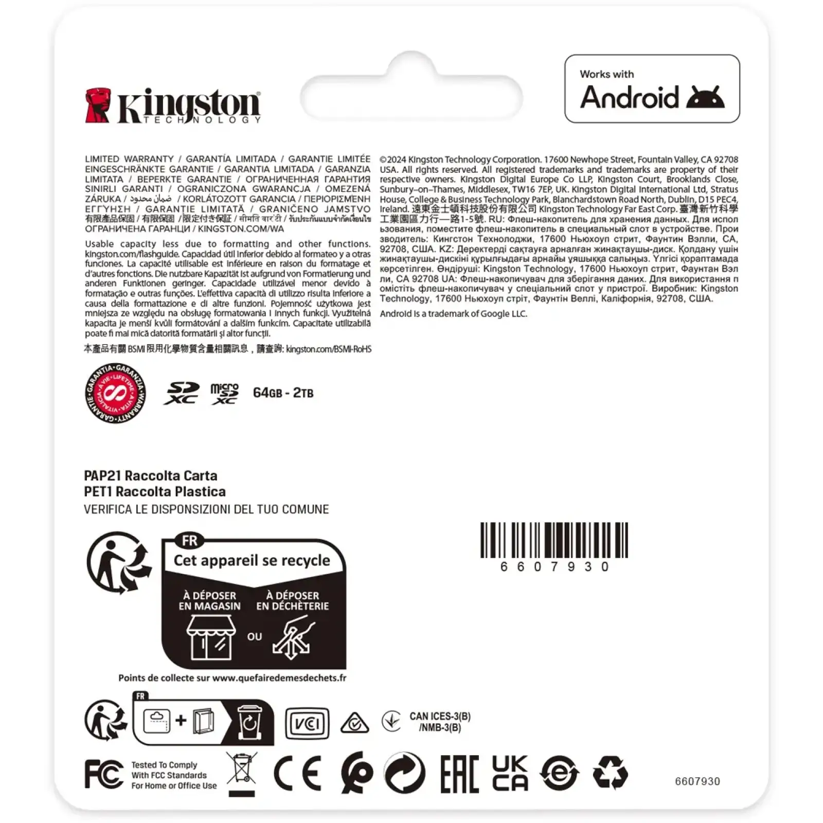Карта пам`яті MicroSDXC 128GB UHS-I Class 10 Kingston Canvas Select Plus R150MB/s (SDCS3/128GBSP) UA