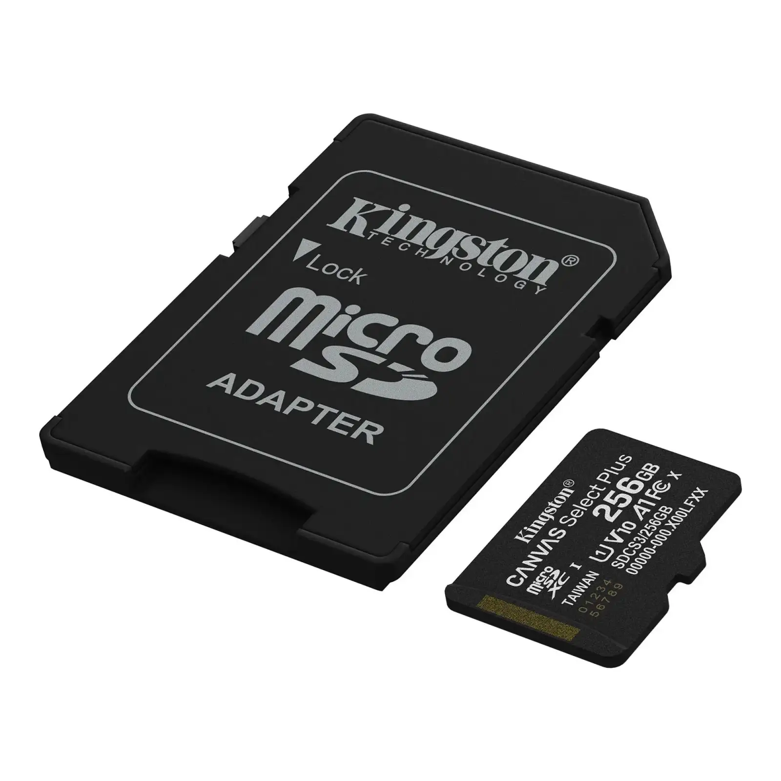 Карта пам`яті MicroSDXC 256GB UHS-I Class 10 Kingston Canvas Select Plus R150MB/s + SD-адаптер (SDCS3/256GB) UA