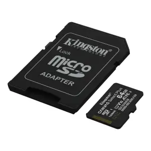Карта пам`яті MicroSDXC 64GB UHS-I Class 10 Kingston Canvas Select Plus R100MB/s + SD-адаптер (SDCS3/64GB) UA