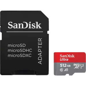 Карта пам`ятi MicroSDXC 512GB UHS-I Class 10 SanDisk Ultra A1 R150MB/s + SD-adapter (SDSQUAC-512G-GN6MA) UA