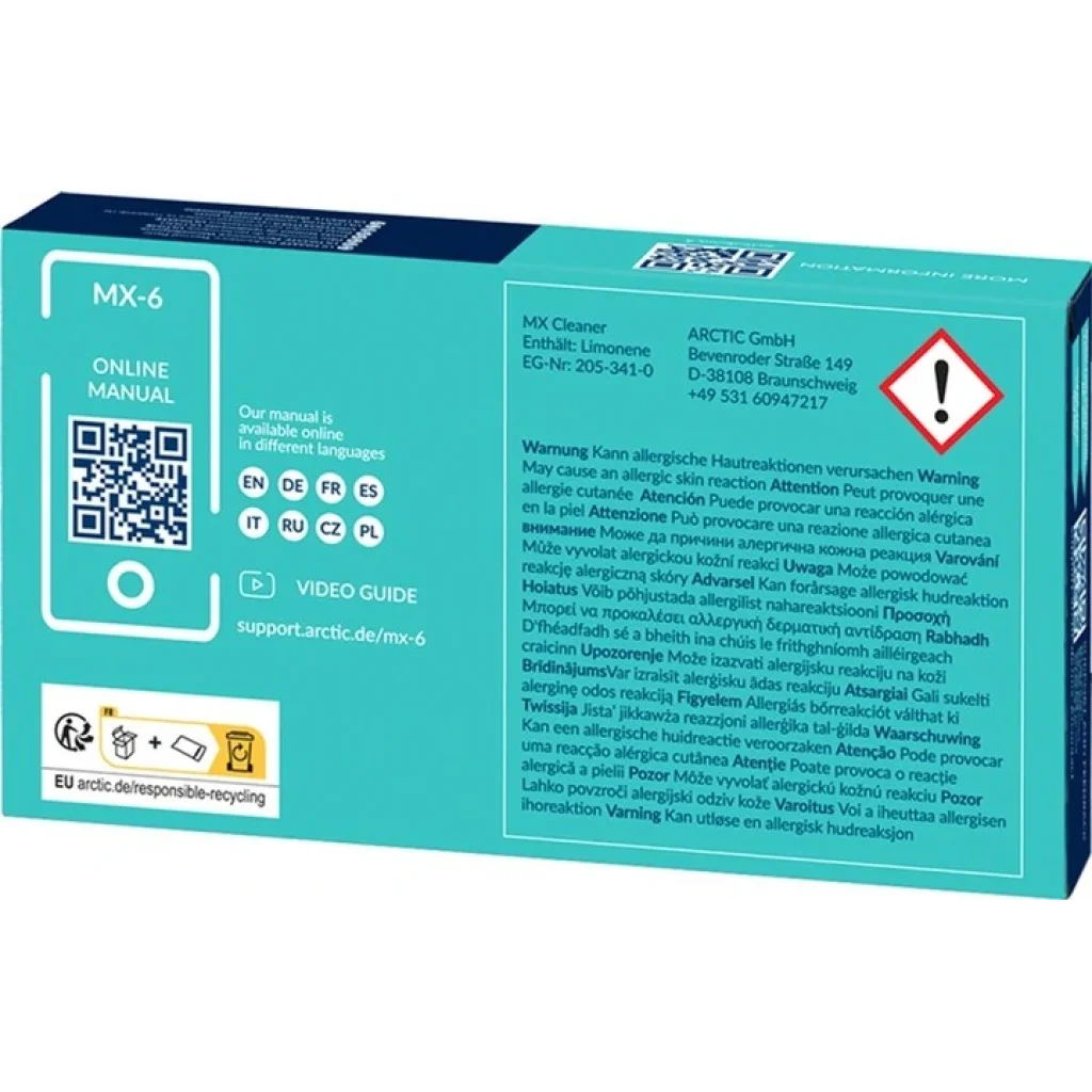 Термопаста Arctic Cooling MX-6 4 г + 6x MX Cleaner (ACTCP00084A) UA